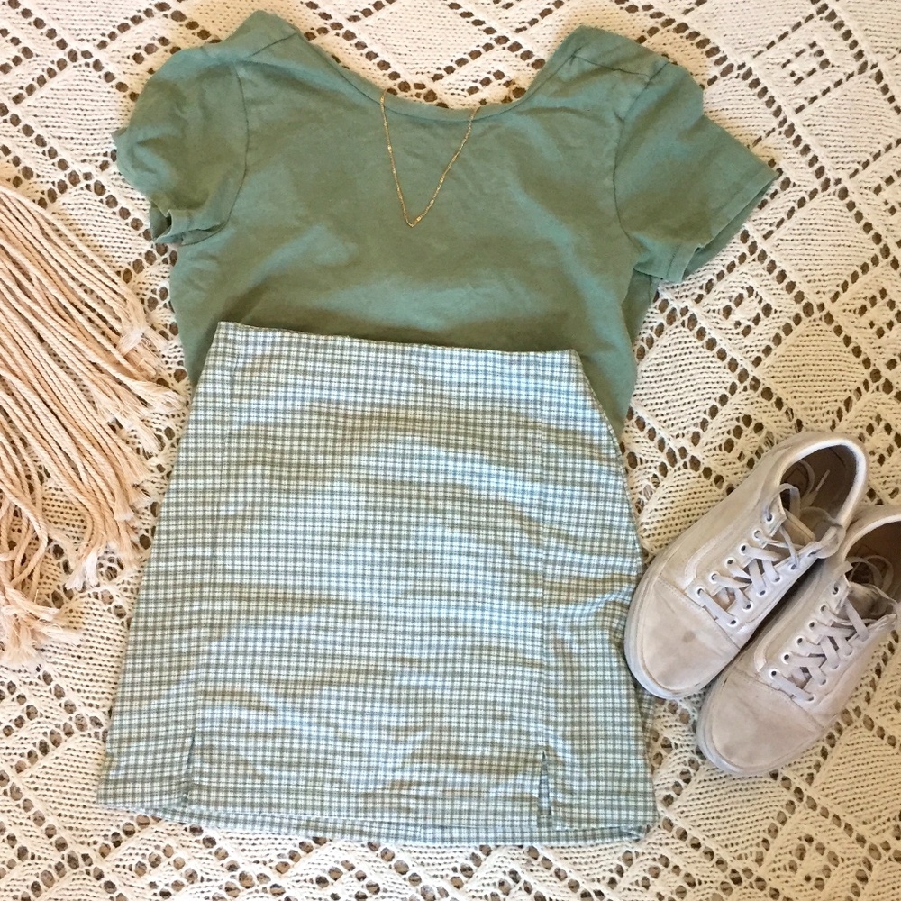 aerie green open back top